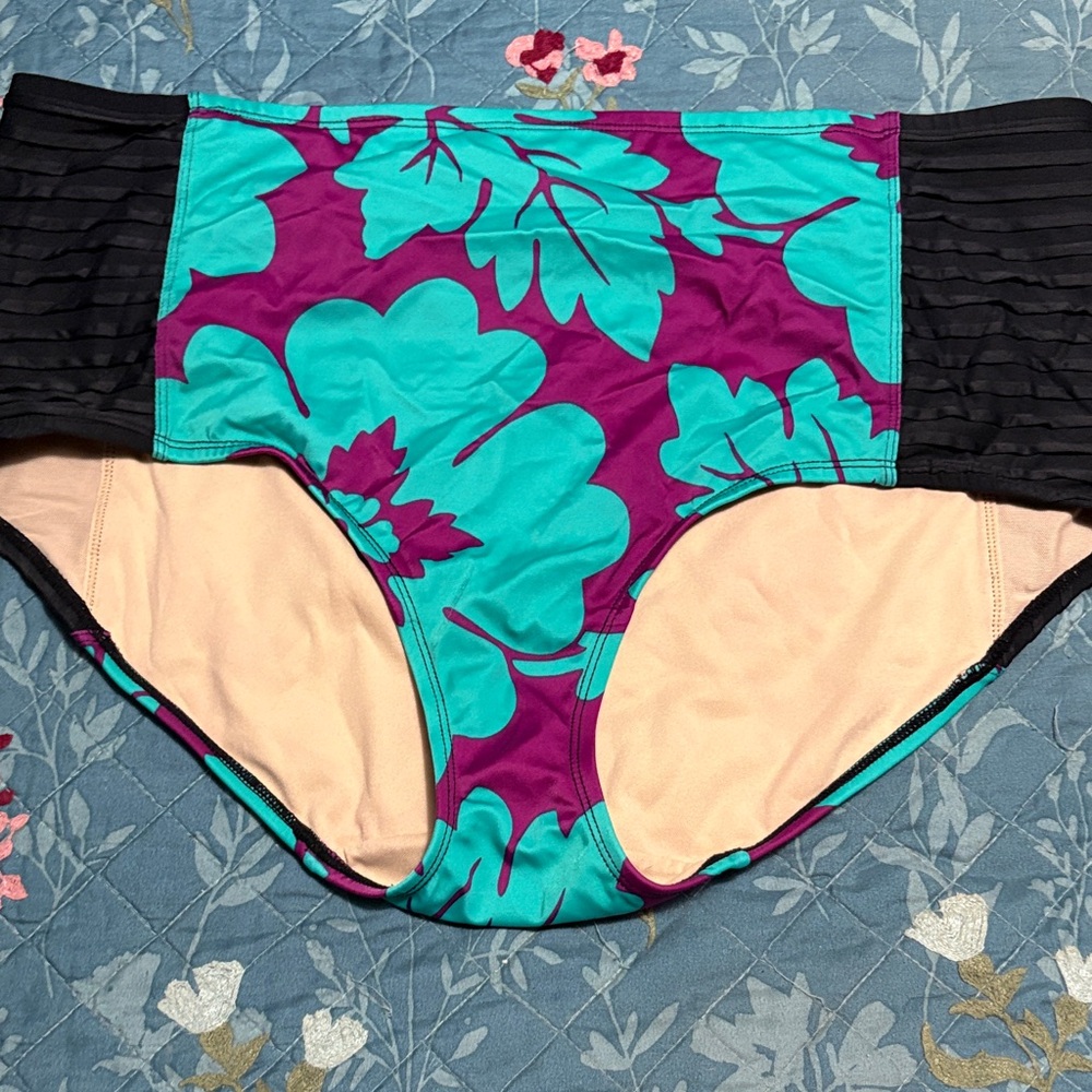 Floral High-Waisted Bikini Bottoms